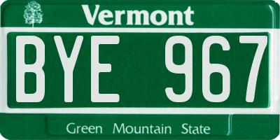 VT license plate BYE967