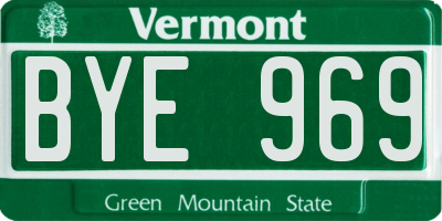 VT license plate BYE969