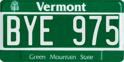 VT license plate BYE975