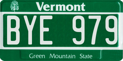 VT license plate BYE979