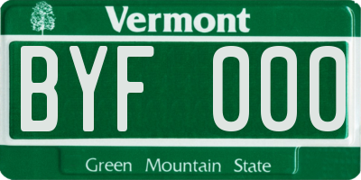VT license plate BYF000