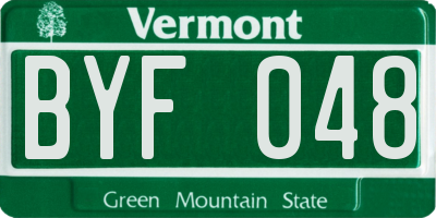 VT license plate BYF048