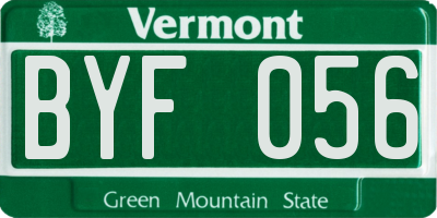 VT license plate BYF056