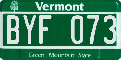 VT license plate BYF073