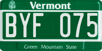 VT license plate BYF075
