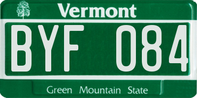 VT license plate BYF084
