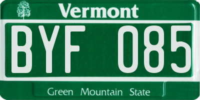 VT license plate BYF085