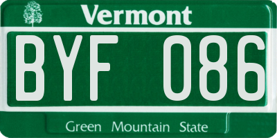 VT license plate BYF086