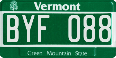 VT license plate BYF088
