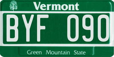 VT license plate BYF090