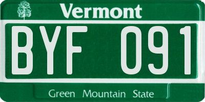 VT license plate BYF091