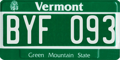 VT license plate BYF093