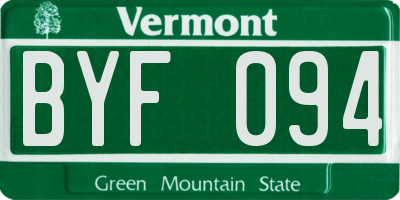 VT license plate BYF094