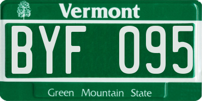 VT license plate BYF095