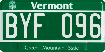 VT license plate BYF096