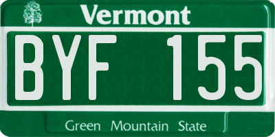 VT license plate BYF155