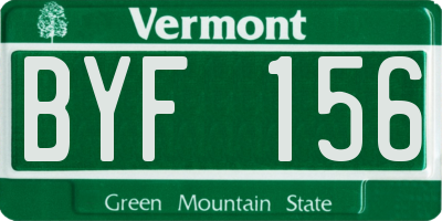 VT license plate BYF156