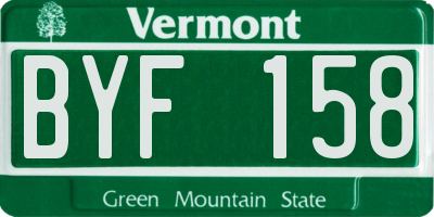 VT license plate BYF158