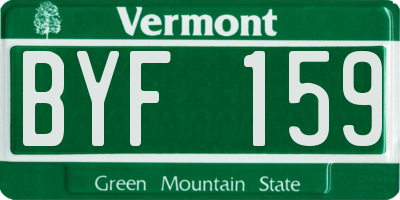 VT license plate BYF159