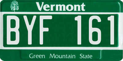 VT license plate BYF161