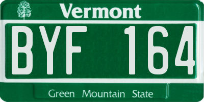 VT license plate BYF164