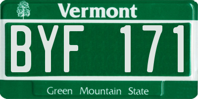 VT license plate BYF171
