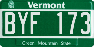VT license plate BYF173