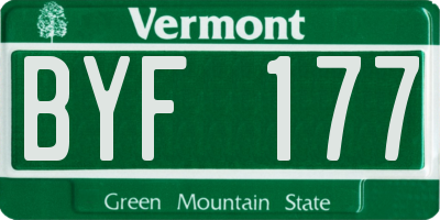 VT license plate BYF177
