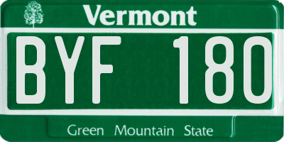 VT license plate BYF180