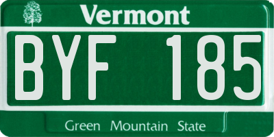 VT license plate BYF185