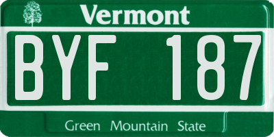 VT license plate BYF187