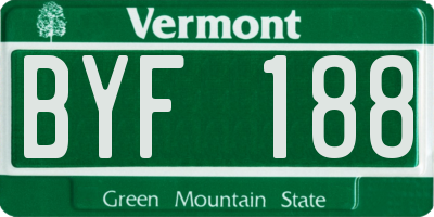 VT license plate BYF188