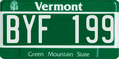 VT license plate BYF199