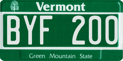VT license plate BYF200