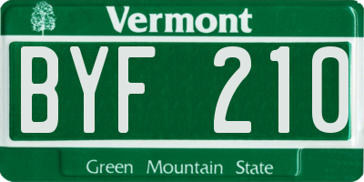 VT license plate BYF210