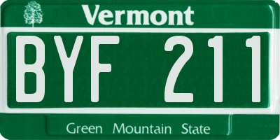 VT license plate BYF211