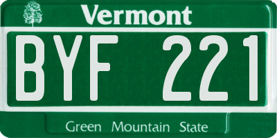 VT license plate BYF221