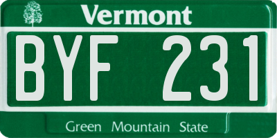 VT license plate BYF231