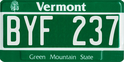 VT license plate BYF237