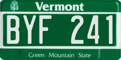 VT license plate BYF241