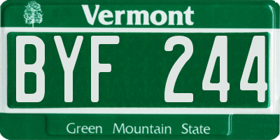 VT license plate BYF244