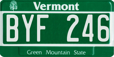 VT license plate BYF246