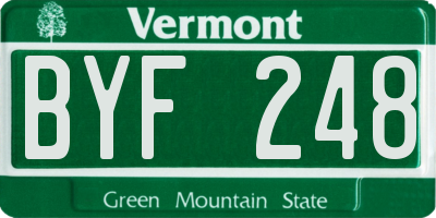 VT license plate BYF248