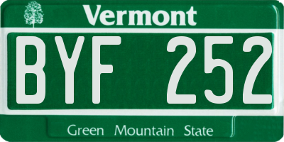 VT license plate BYF252