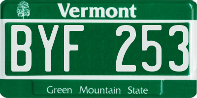 VT license plate BYF253