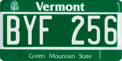 VT license plate BYF256