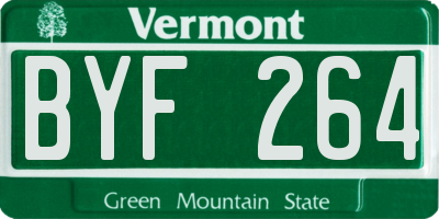 VT license plate BYF264