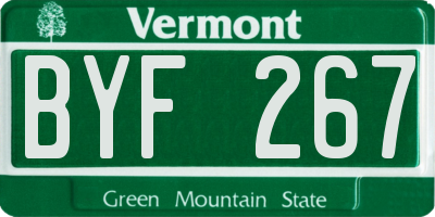 VT license plate BYF267