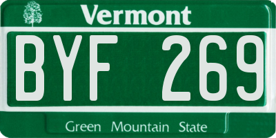 VT license plate BYF269