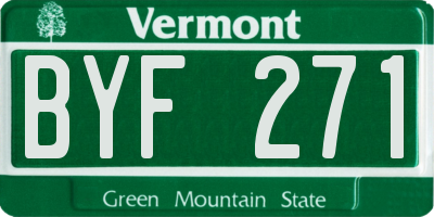 VT license plate BYF271